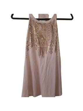 Billabong Womens Gold Tribal Print Pink Tank Top Size S
